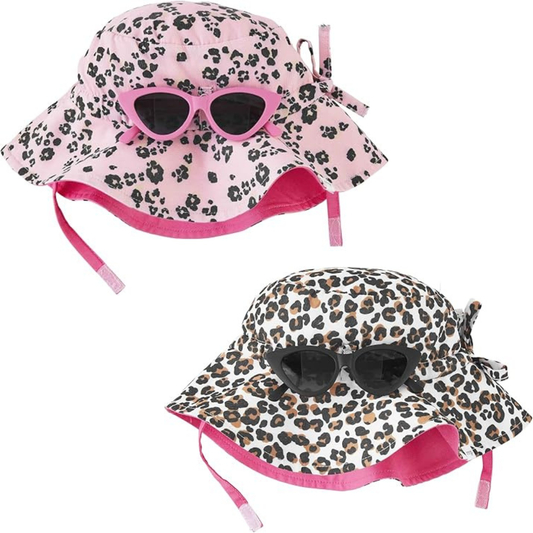 Girls Infant Sun Hat & Glasses Set