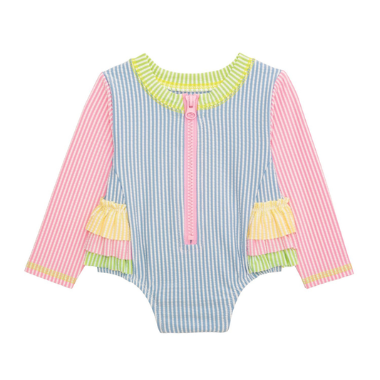 Seersucker Ruffle Rashguard