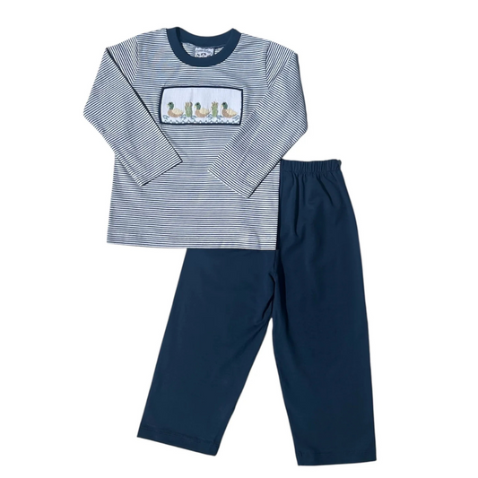 Mallard Duck Smocked Boys Pant Set