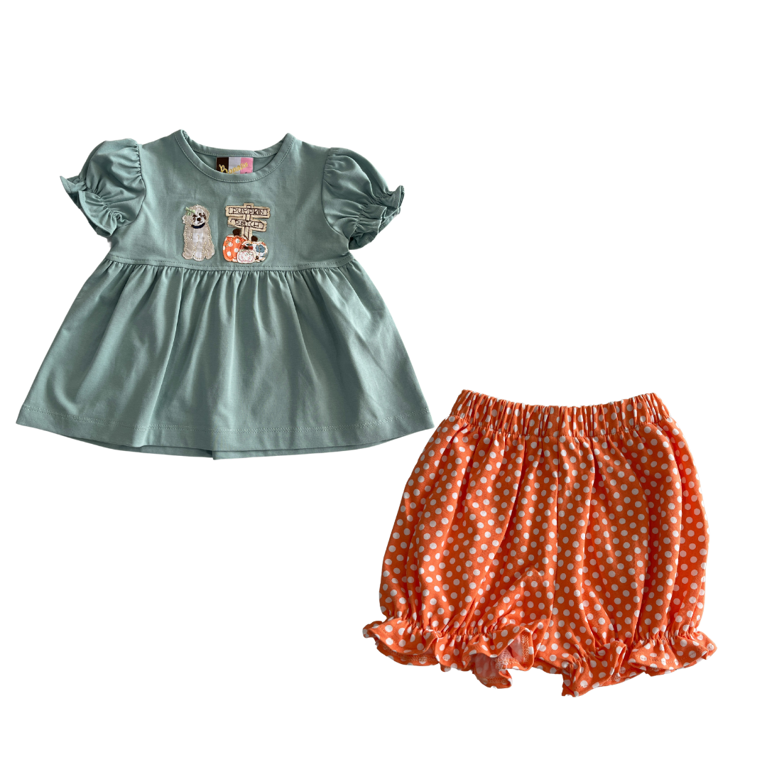 Pumpkin Patch Applique Bloomer Set