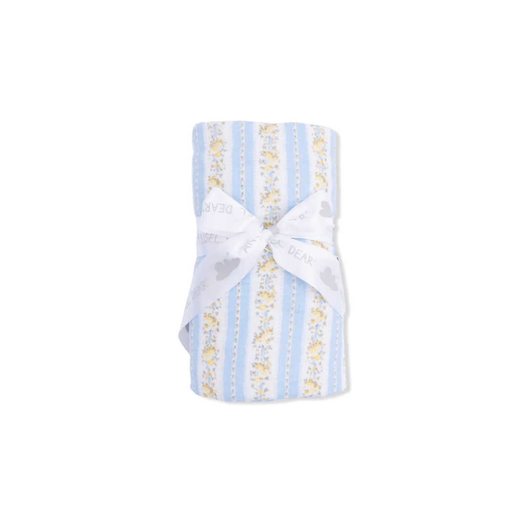 Odalys Floral Stripe Muslin Swaddle Blanket