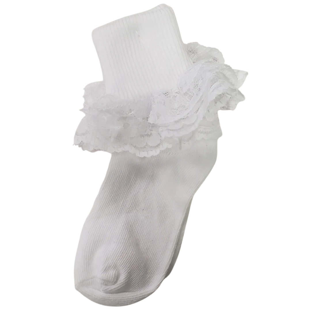 Dressy Lace Turn Cuff Socks