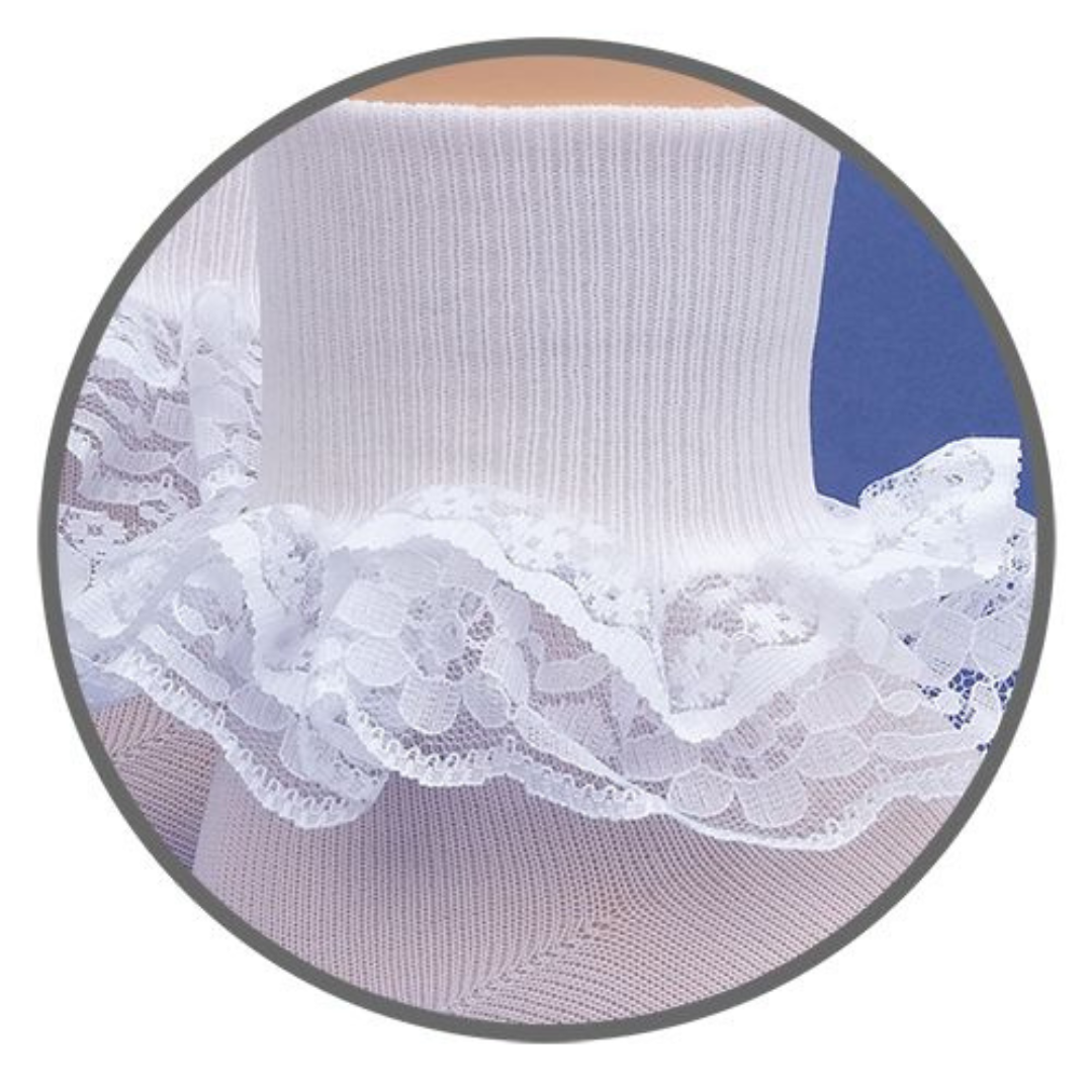 Dressy Lace Turn Cuff Socks