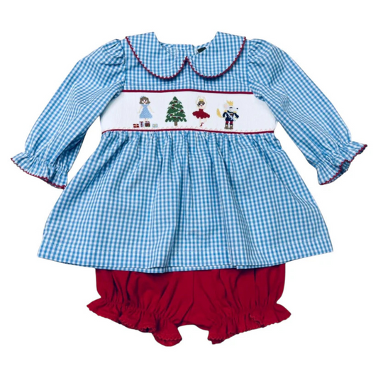 Nutcracker Smocked Bloomer Set