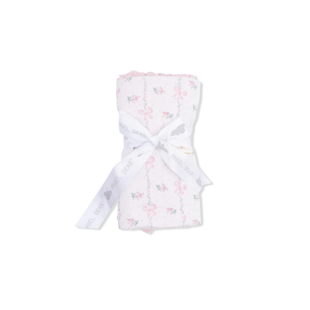 Dainty Buds & Bows Ruffle Blanket