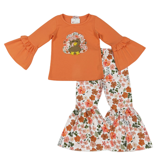 Autumn Turkey Blooms Girls Set