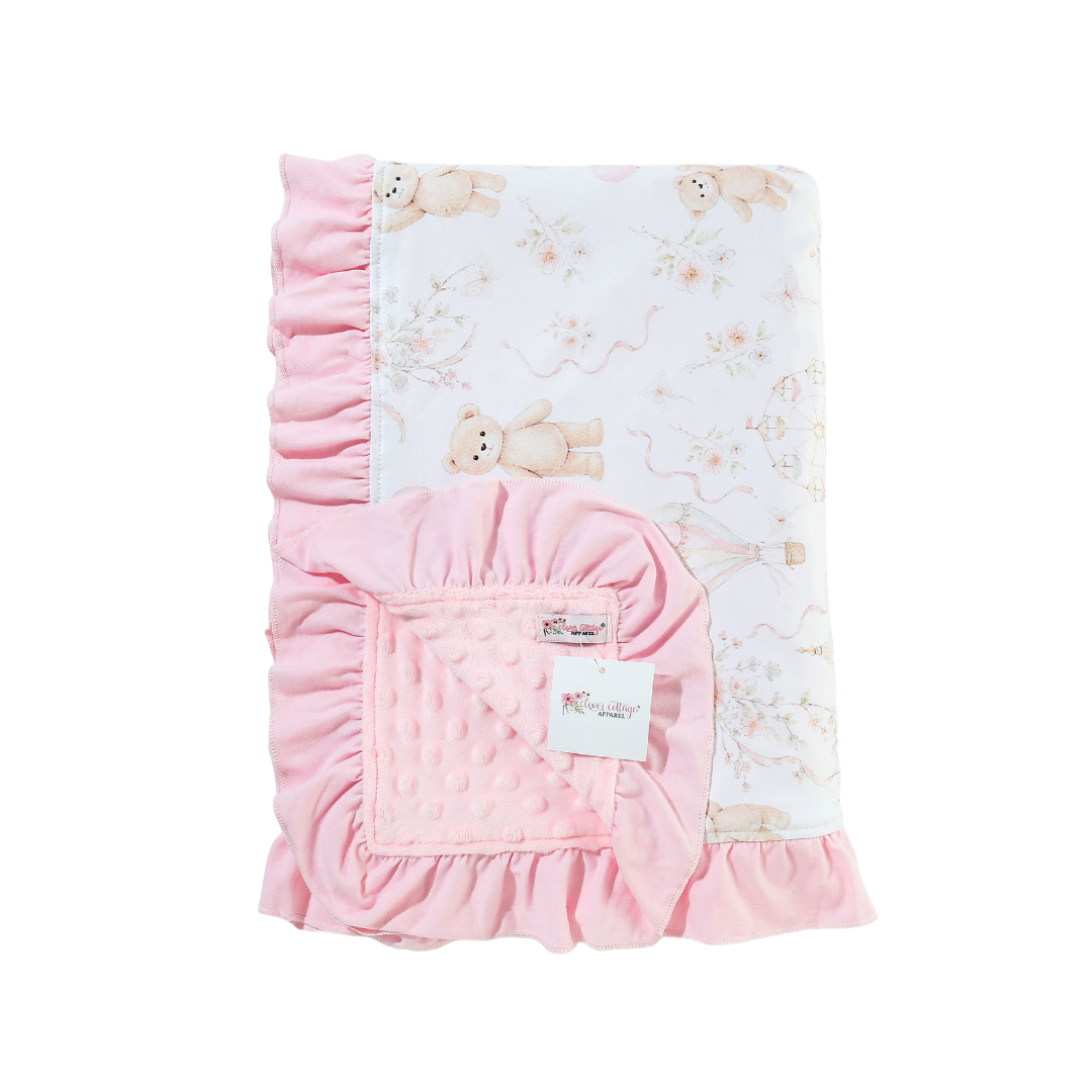 Bear Carnival Ruffle Blanket