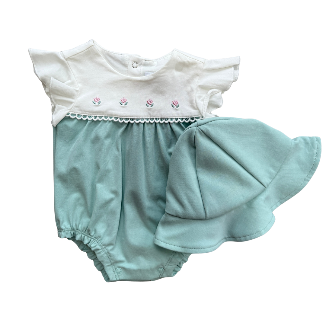 Sage Blossom Romper Set