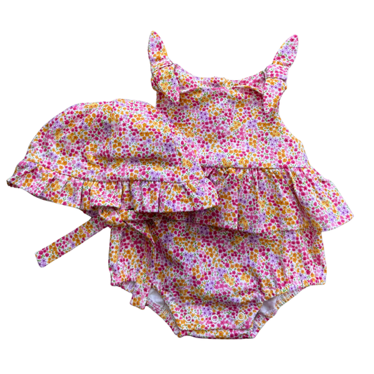 Sunshine Floral Bubble & Hat