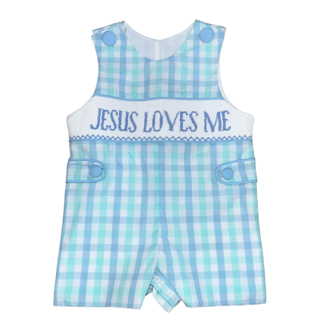 Jesus Loves Me Smocked Jon Jon