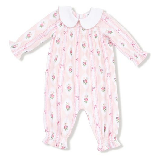 Ogee Lace Floral L/S Smocked Romper