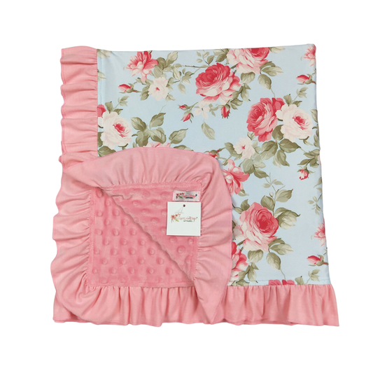 Aqua Rosy Blanket
