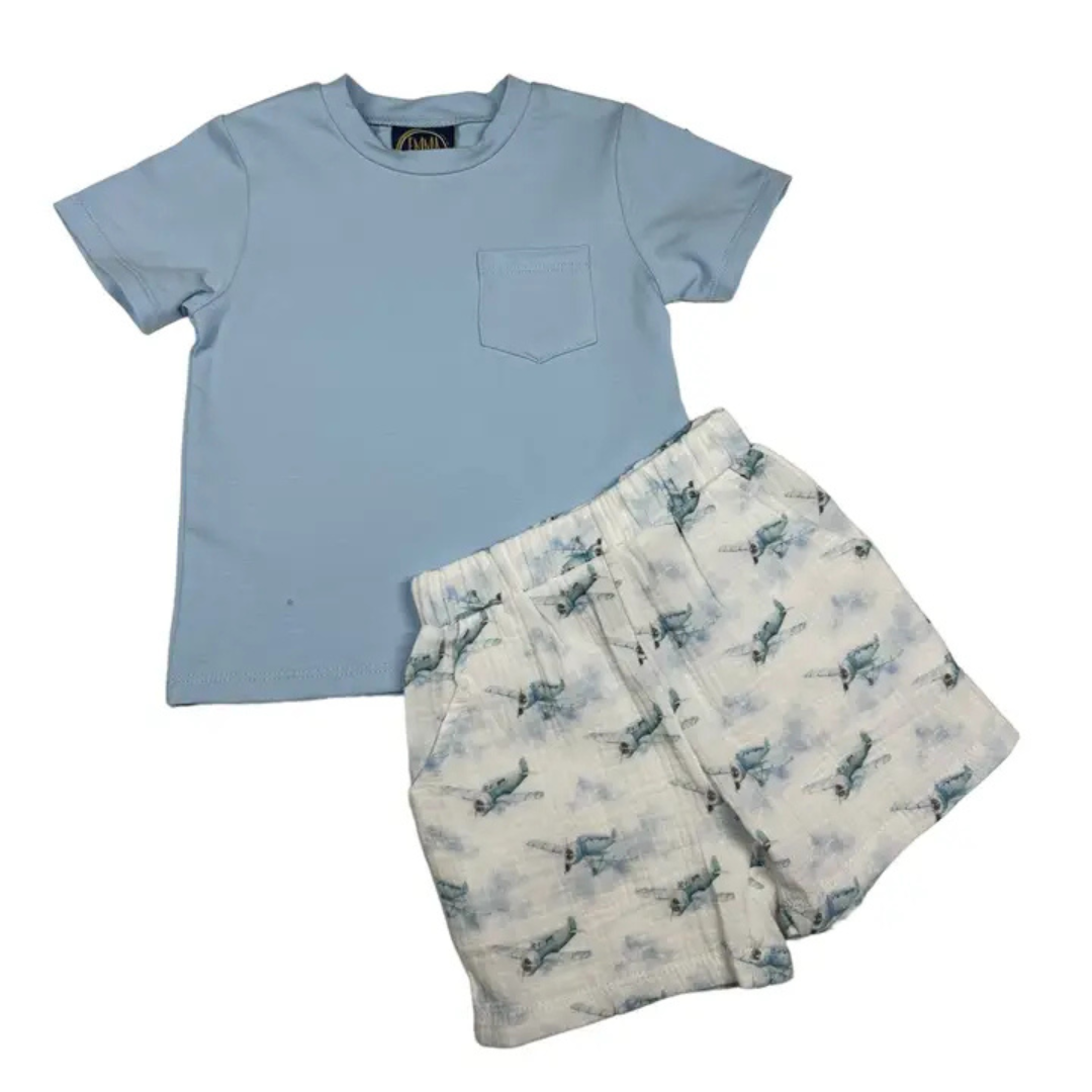 Airplanes Boys Short Set