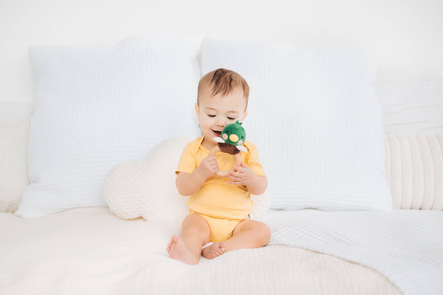 Mallard Plush Rattle & Wooden Teether