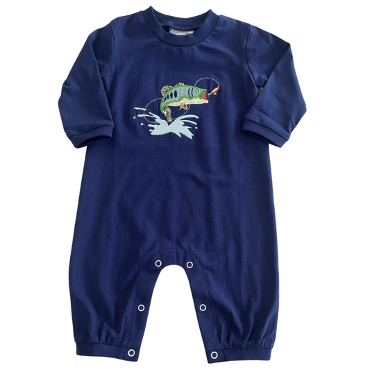 Bass Fish Applique Romper