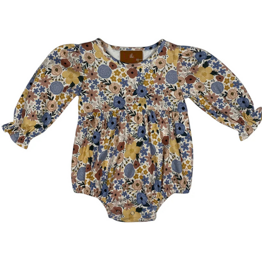 Blue Floral L/S Bubble