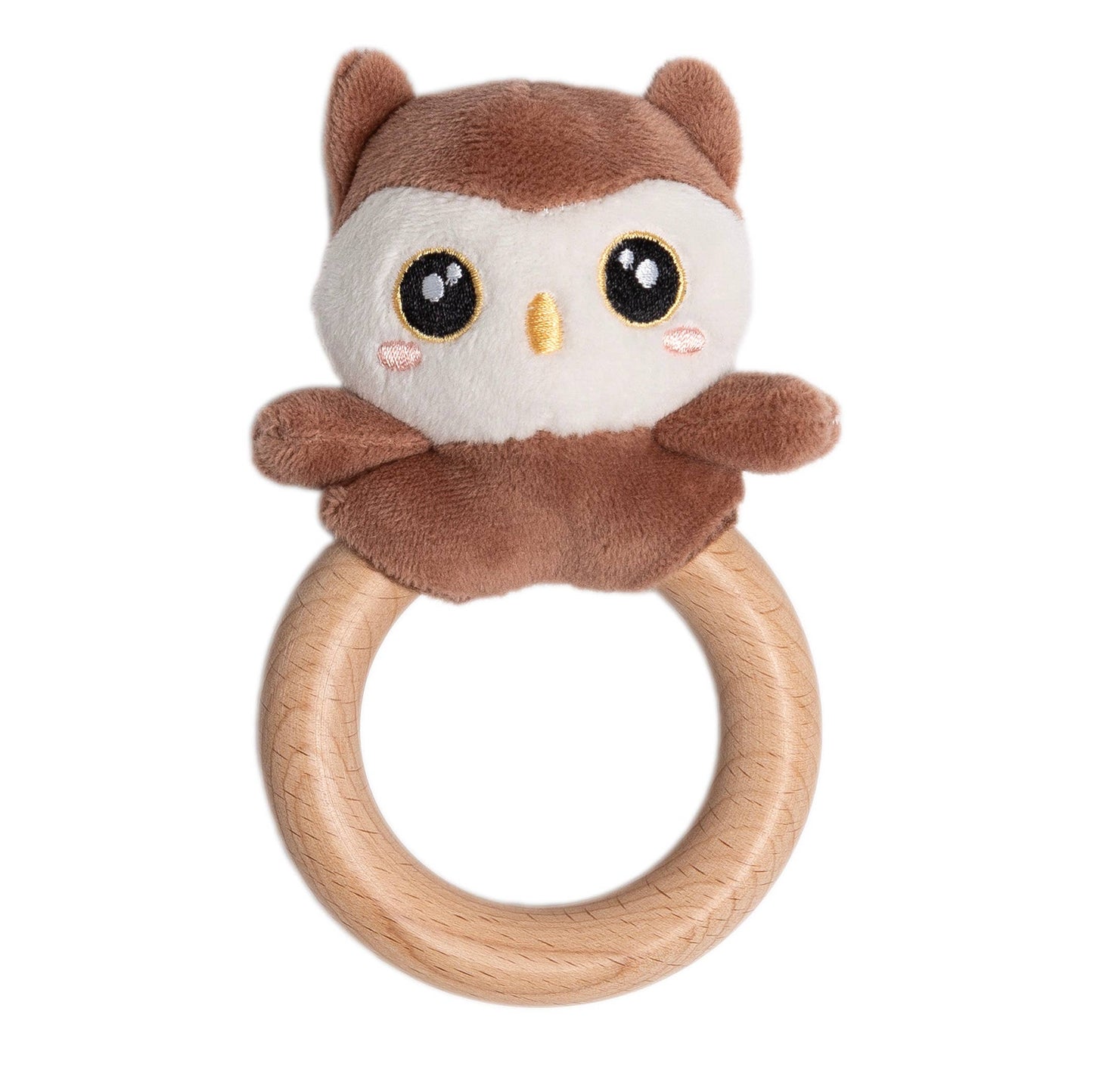 Owl Plush Rattle & Wooden Teether