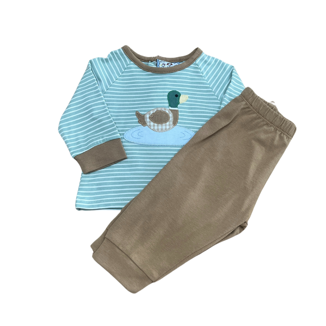 Duck Applique Boys Jogger Set