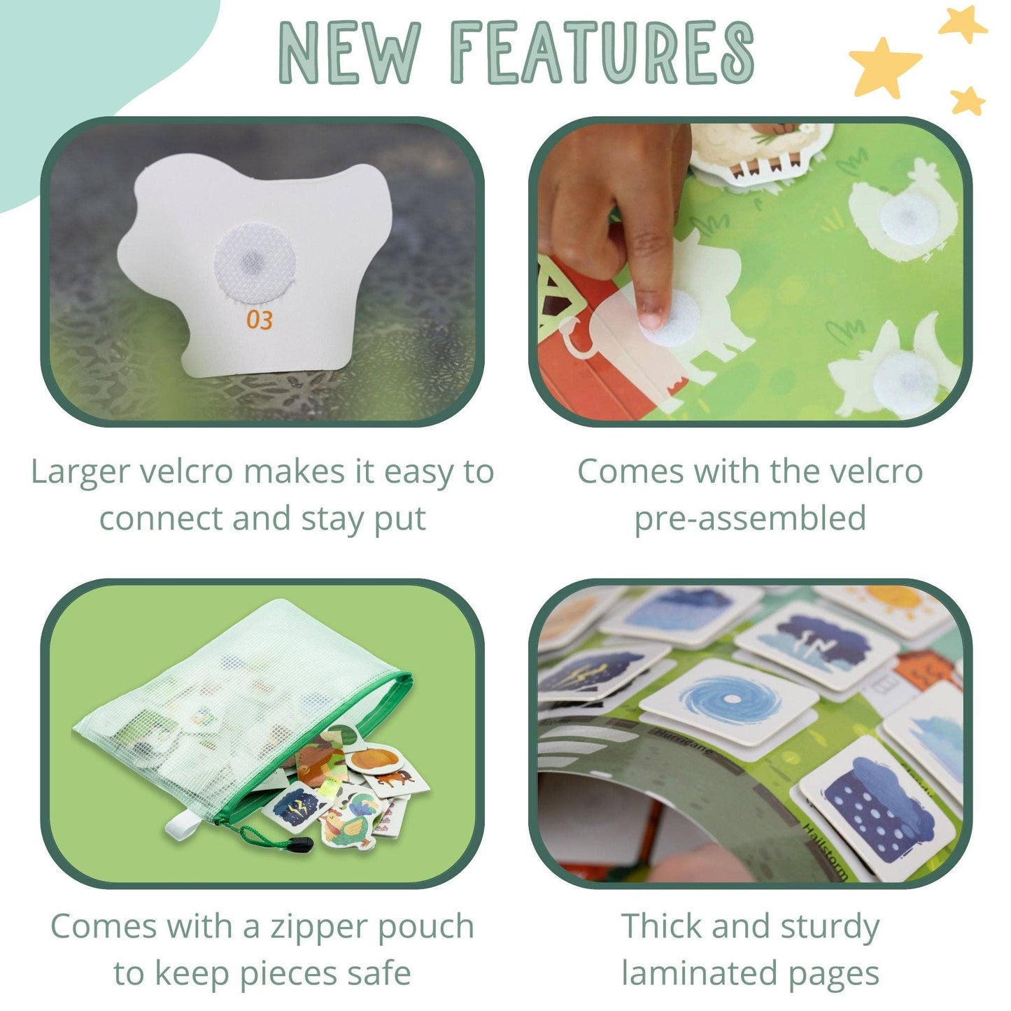 Farm Busy Book for Toddlers - Preassembled with Zipper Pouch - Velcro Matching Activity Book