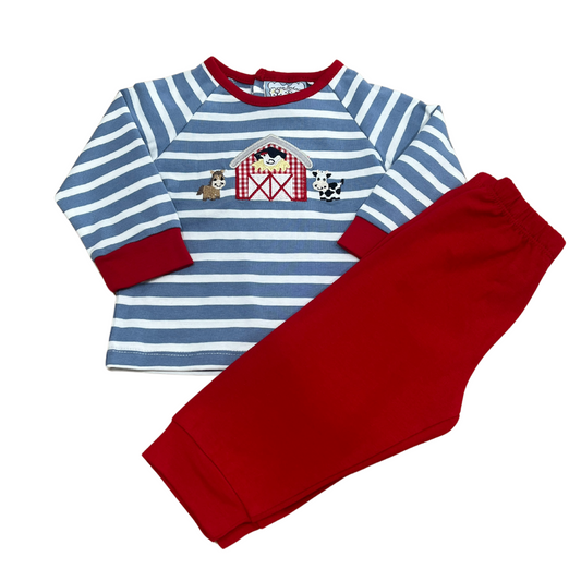 Farm Days Applique Boys Jogger Set