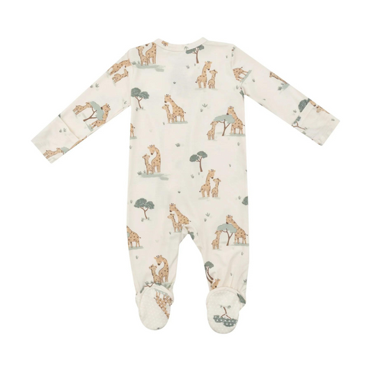 Giraffe Families Zipper Footie