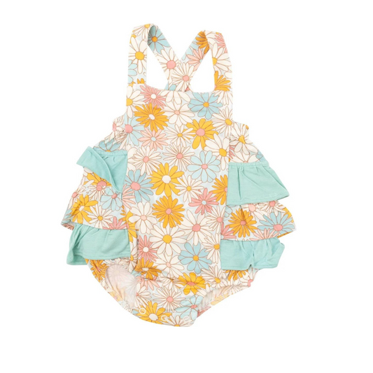 Good Vibes Daisy Ruffle Sunsuit