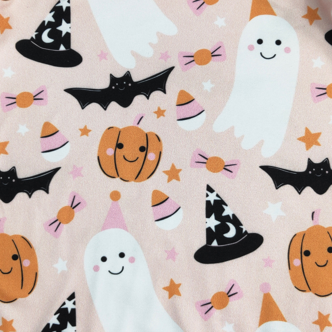 Halloween Stripes Ruffled Romper