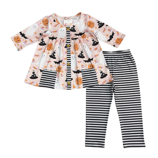 Halloween Stripes Girls Set