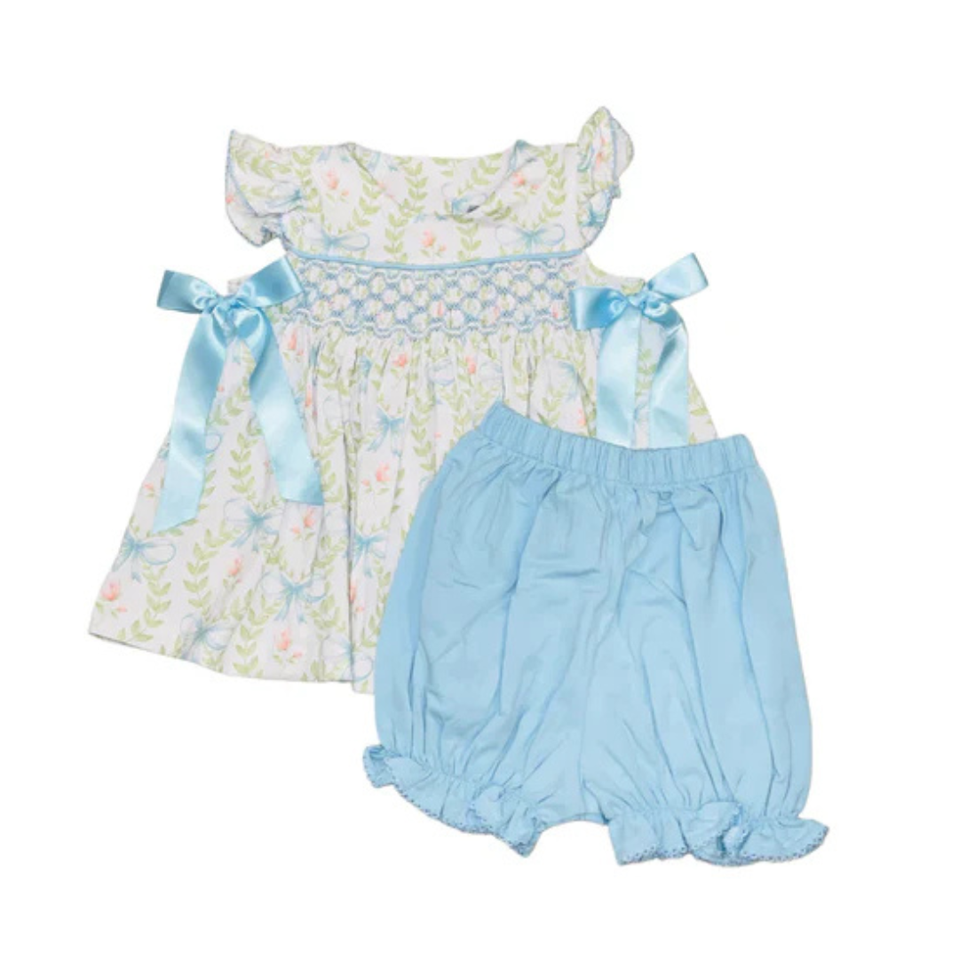 Hand Picked Smocked Geo Bloomer Set