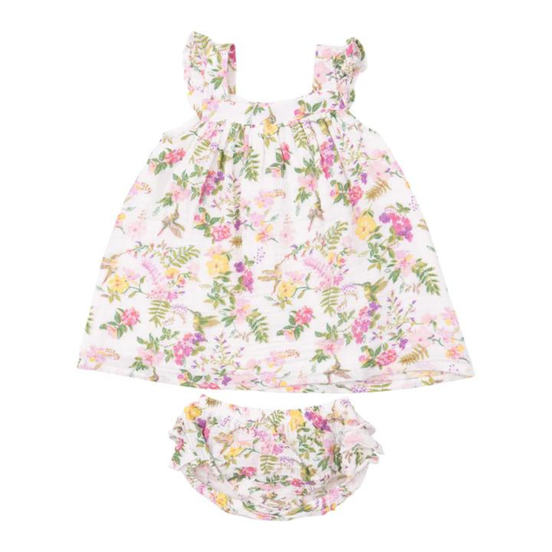 Cute Hummingbirds Sundress & Diaper Cover