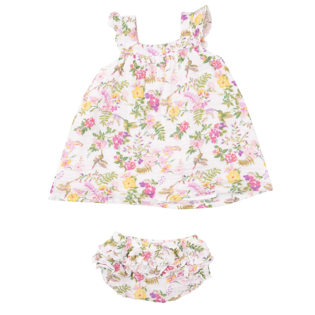 Cute Hummingbirds Sundress & Diaper Cover