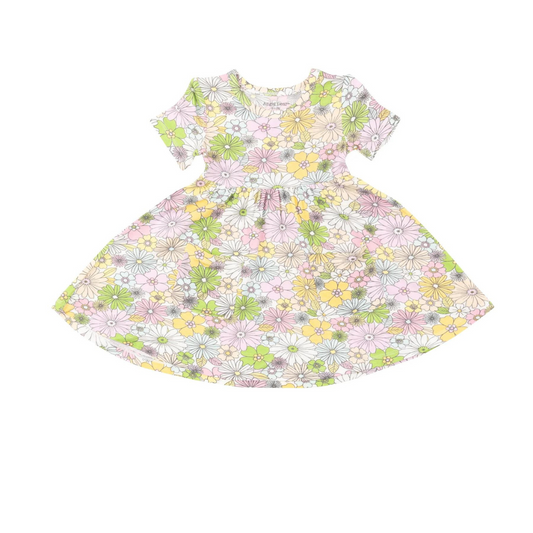 Mixed Retro Floral Twirly S/S Dress