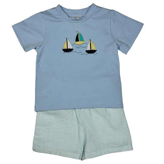 Sail Away Boys Short Set