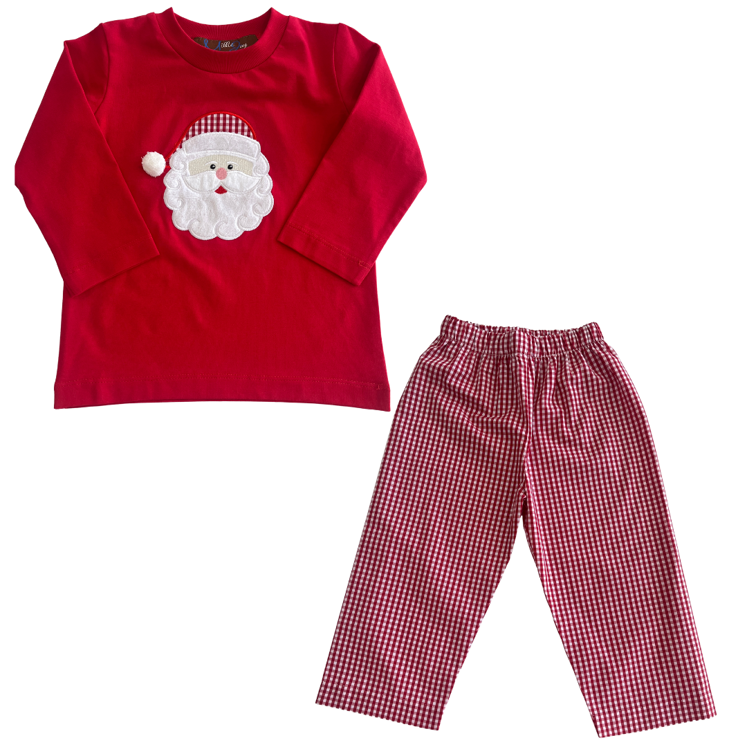 Santa Applique Boys Pant Set