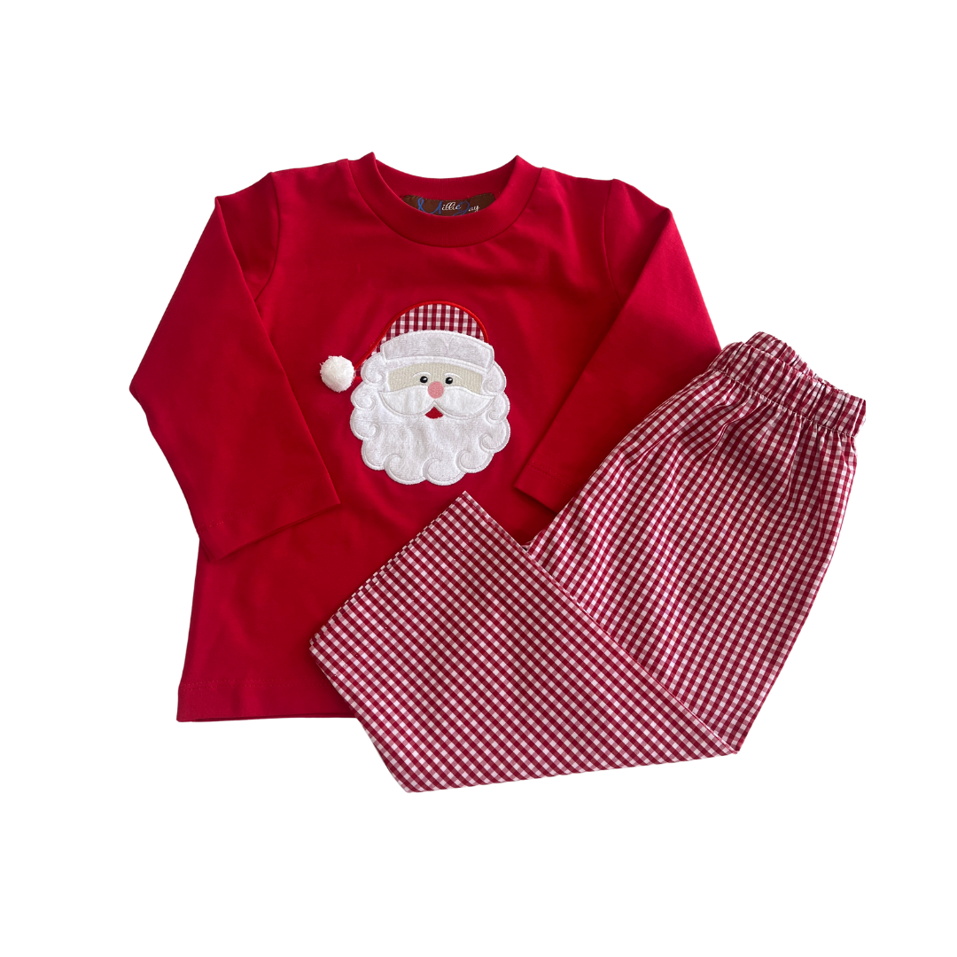 Santa Applique Boys Pant Set