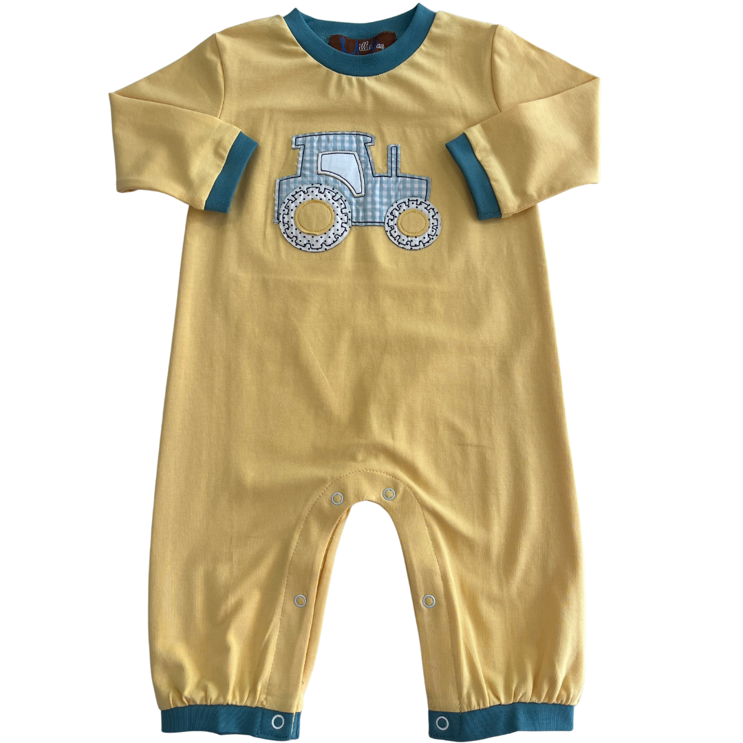 Tractor Applique Boys Romper