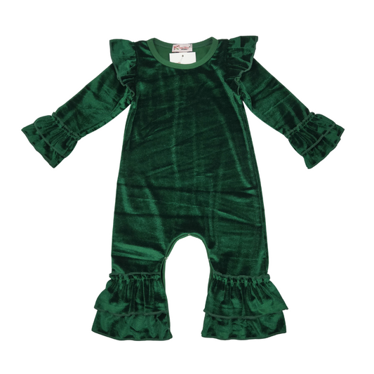 Velvet Ruffled Rompers