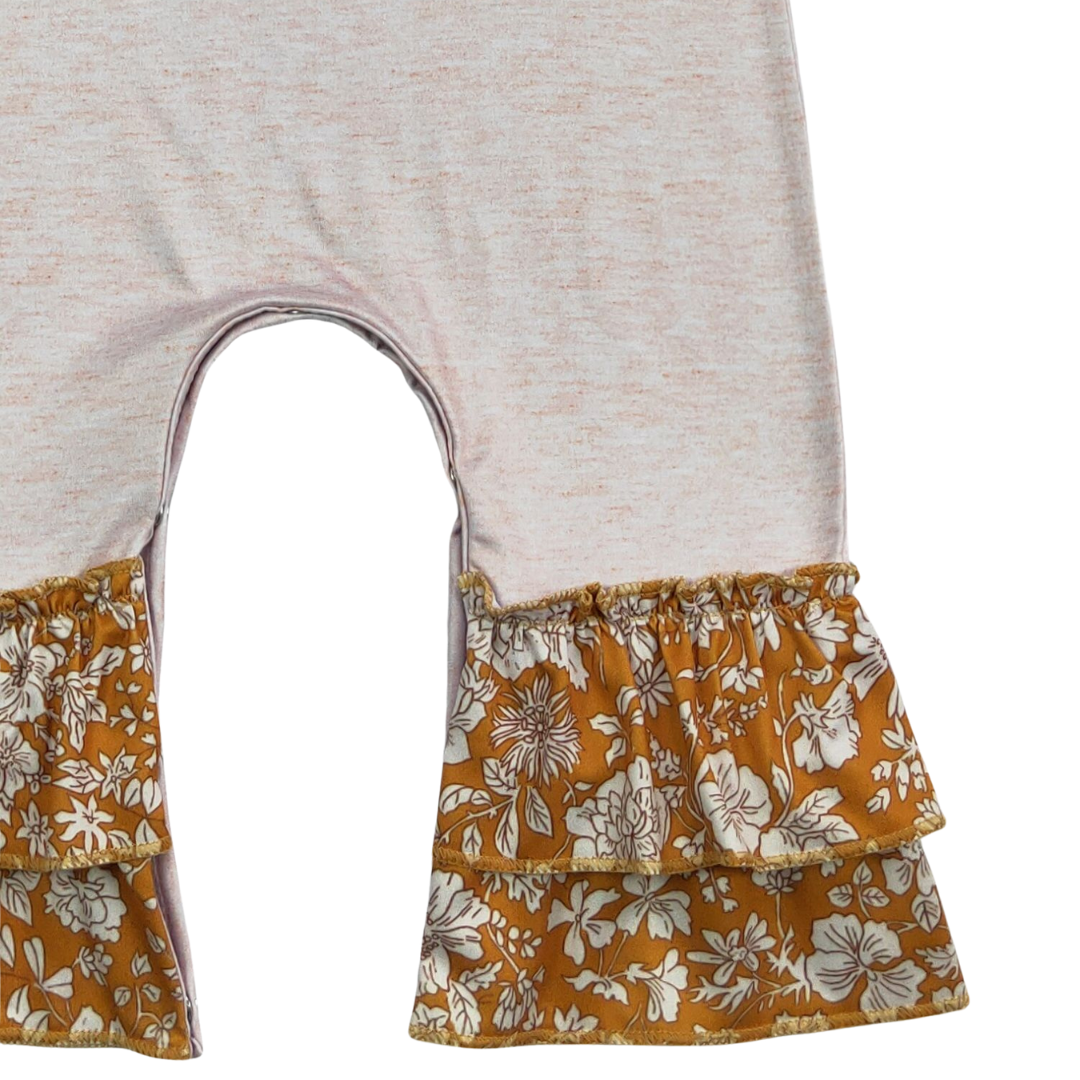 Waverly Pumpkin Ruffled Romper
