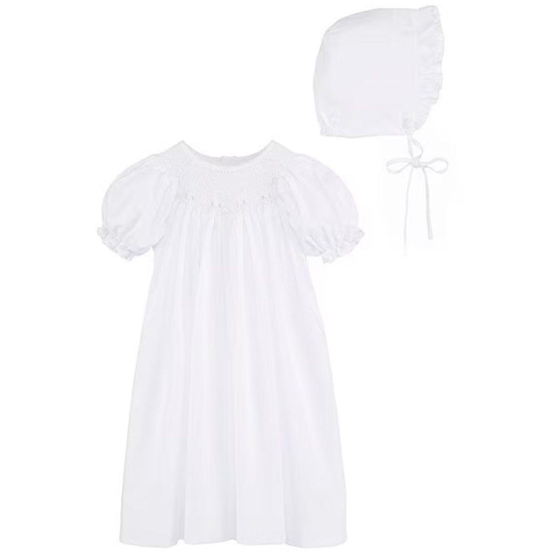 Petit Ami Smocked Daygown with Raglan Embroidery