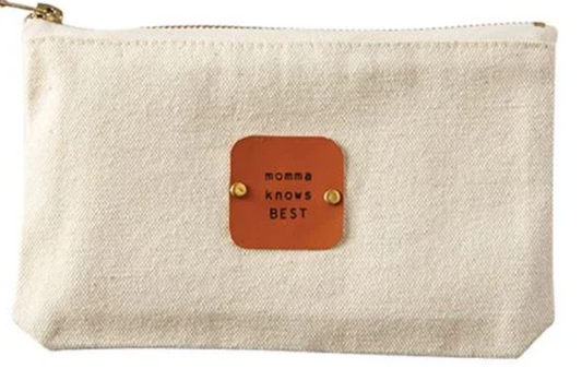 Momma Knows Canvas Pouch