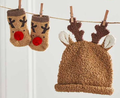 Reindeer Sock and Hat Set